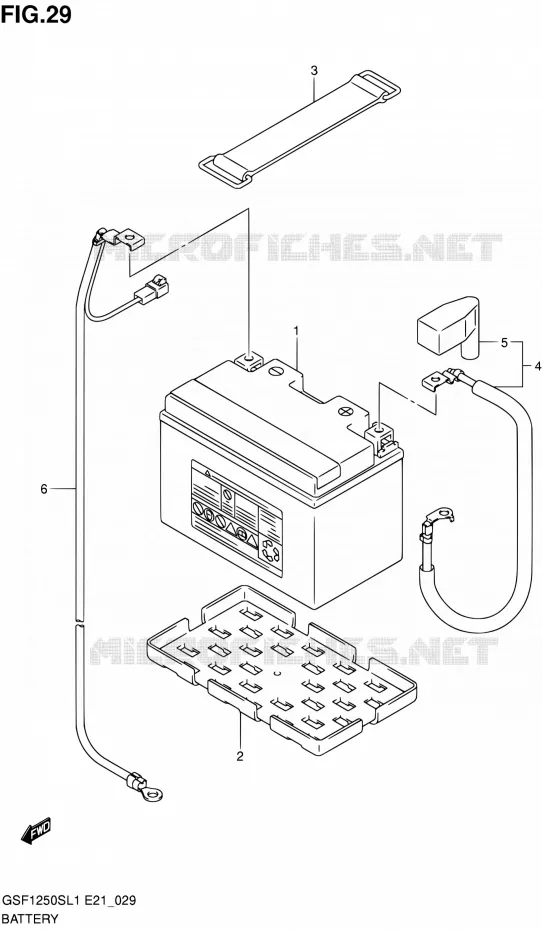 BATTERY (GSF1250SL1 E21) Suzuki MOTO 1250 BANDIT 2011  GSF1250SAL1(E24)