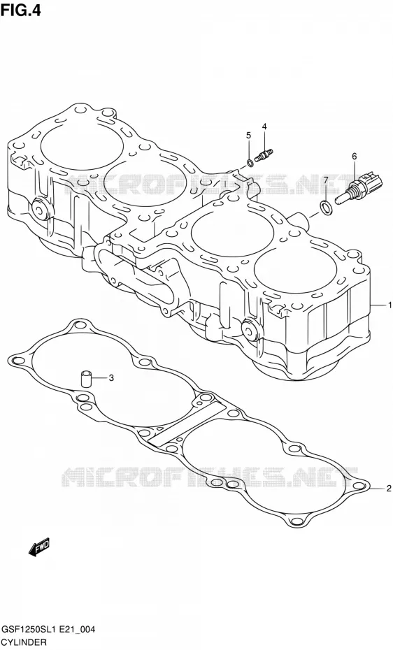 CYLINDER Suzuki MOTO 1250 BANDIT 2011  GSF1250SAL1(E24)