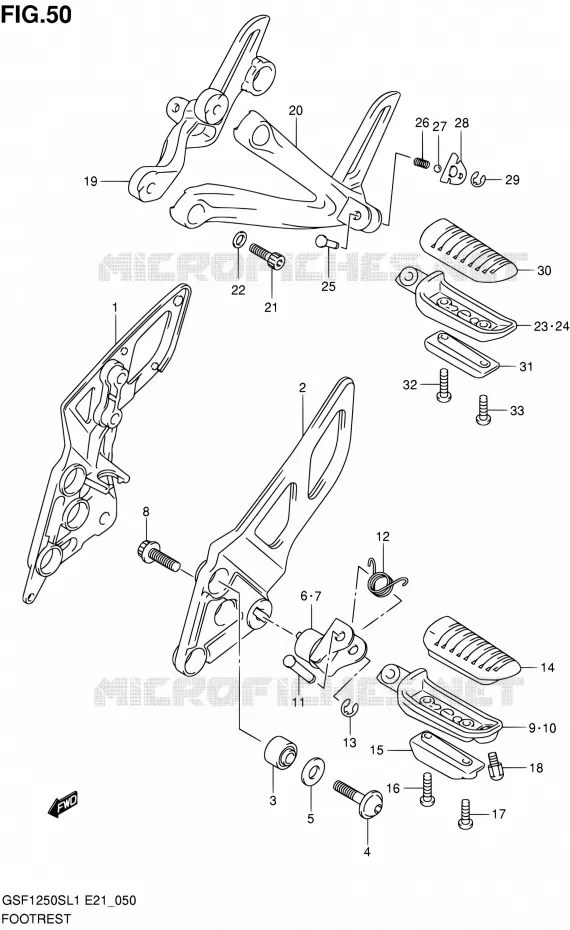 FOOTREST Suzuki MOTO 1250 BANDIT 2011  GSF1250SAL1(E24)