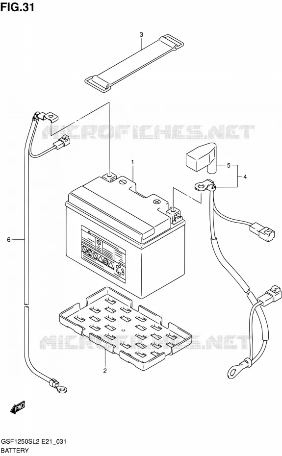 BATTERY (GSF1250SAL2 E21) Suzuki MOTO 1250 BANDIT 2012  GSF1250SAL2(E24)