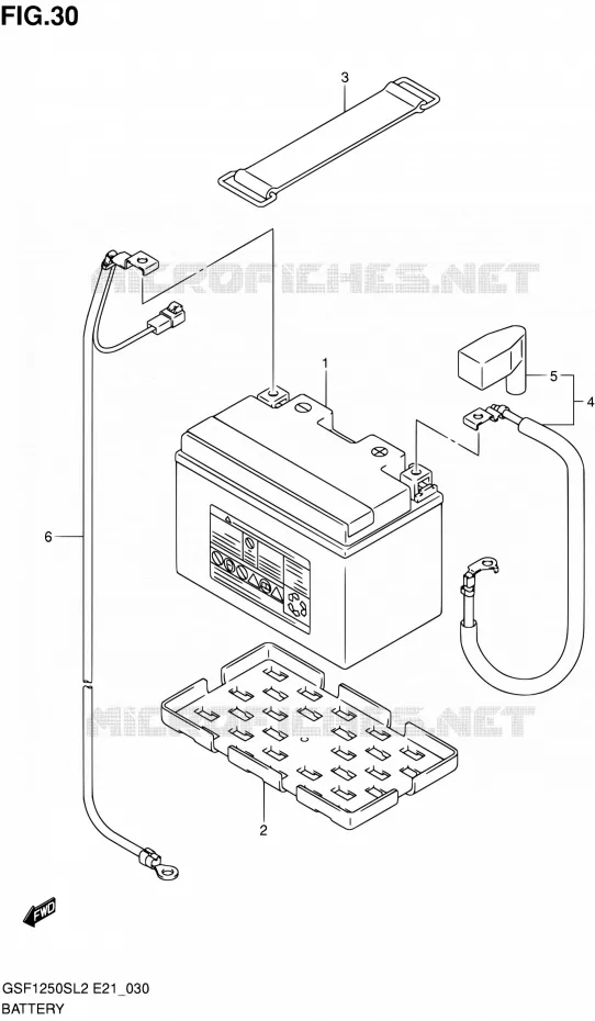 BATTERY (GSF1250SL2 E24) Suzuki MOTO 1250 BANDIT 2012  GSF1250SAL2(E24)