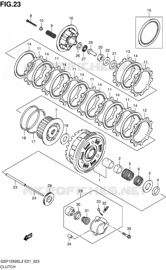 CLUTCH Suzuki MOTO 1250 BANDIT 2012  GSF1250SAL2(E24)
