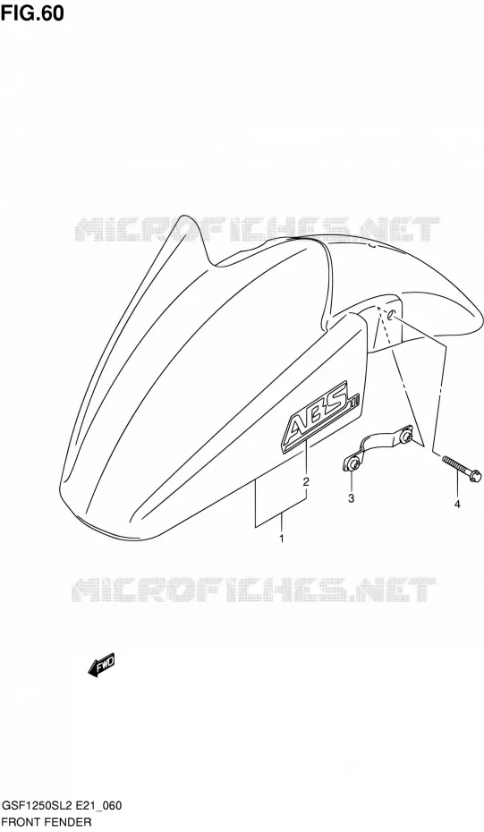 FRONT FENDER (GSF1250SAL2 E24) Suzuki MOTO 1250 BANDIT 2012  GSF1250SAL2(E24)