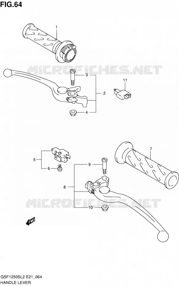 GRIPS & LEVERS (GSF1250SAL2 E21) Suzuki MOTO 1250 BANDIT 2012  GSF1250SAL2(E24)