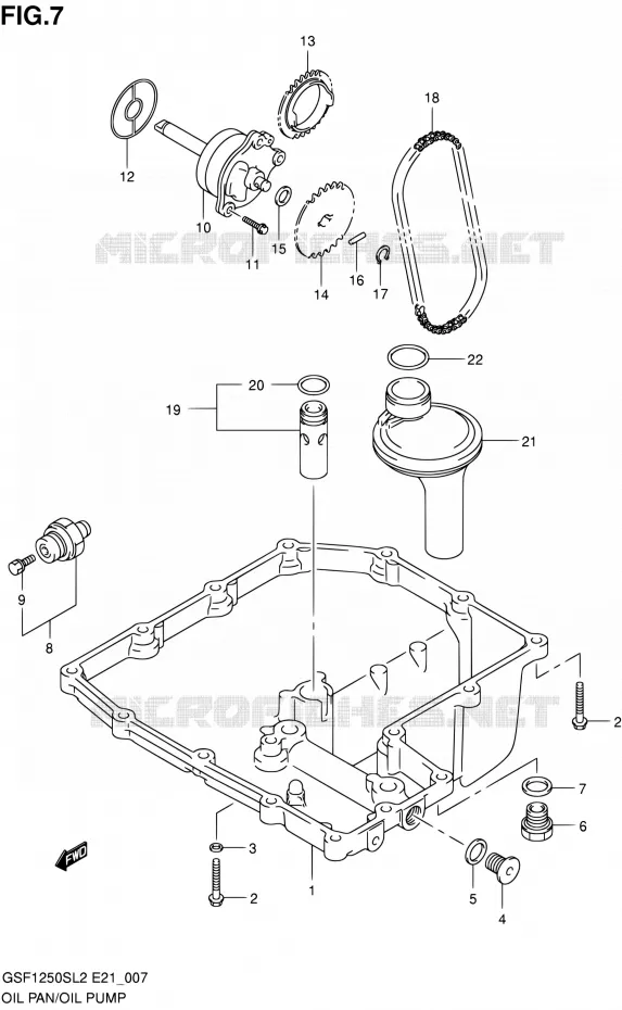 OIL PAN - OIL PUMP Suzuki MOTO 1250 BANDIT 2012  GSF1250SAL2(E24)