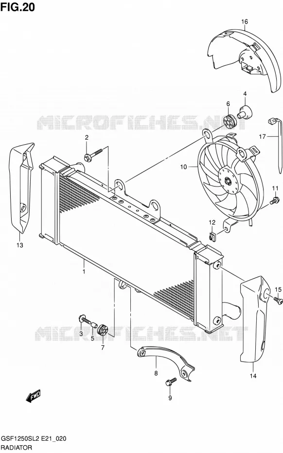 RADIATOR Suzuki MOTO 1250 BANDIT 2012  GSF1250SAL2(E24)