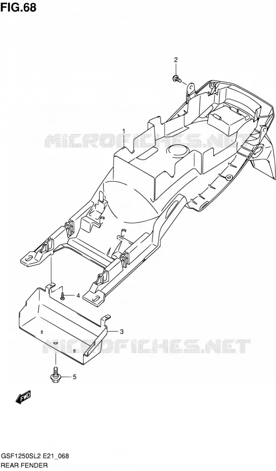 REAR FEDNER (GSF1250SAL2 E21) Suzuki MOTO 1250 BANDIT 2012  GSF1250SAL2(E24)