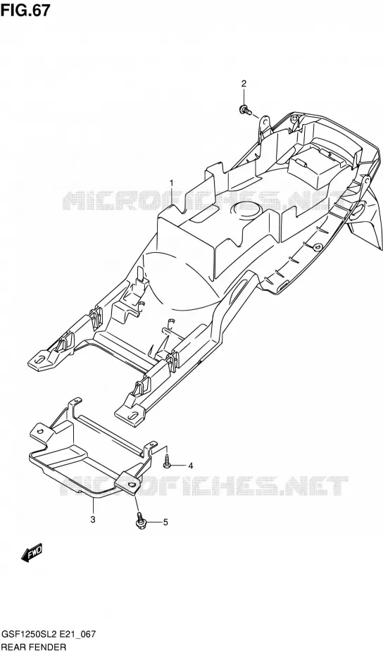 REAR FEDNER (GSF1250SL2 E24) Suzuki MOTO 1250 BANDIT 2012  GSF1250SAL2(E24)