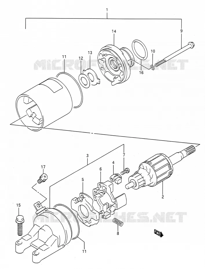 STARTER MOTOR Suzuki MOTO 400 BANDIT 1991  GSF400 M (E03,E28,E33)