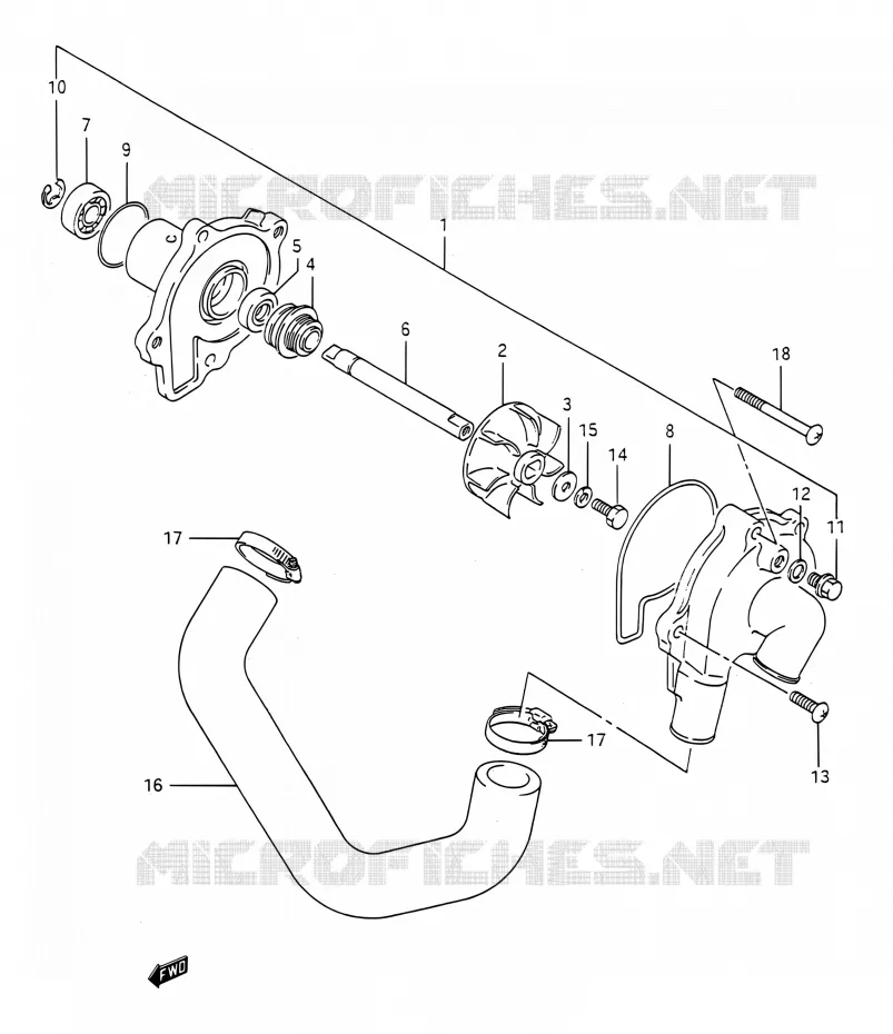 WATER PUMP Suzuki MOTO 400 BANDIT 1991  GSF400 M (E03,E28,E33)