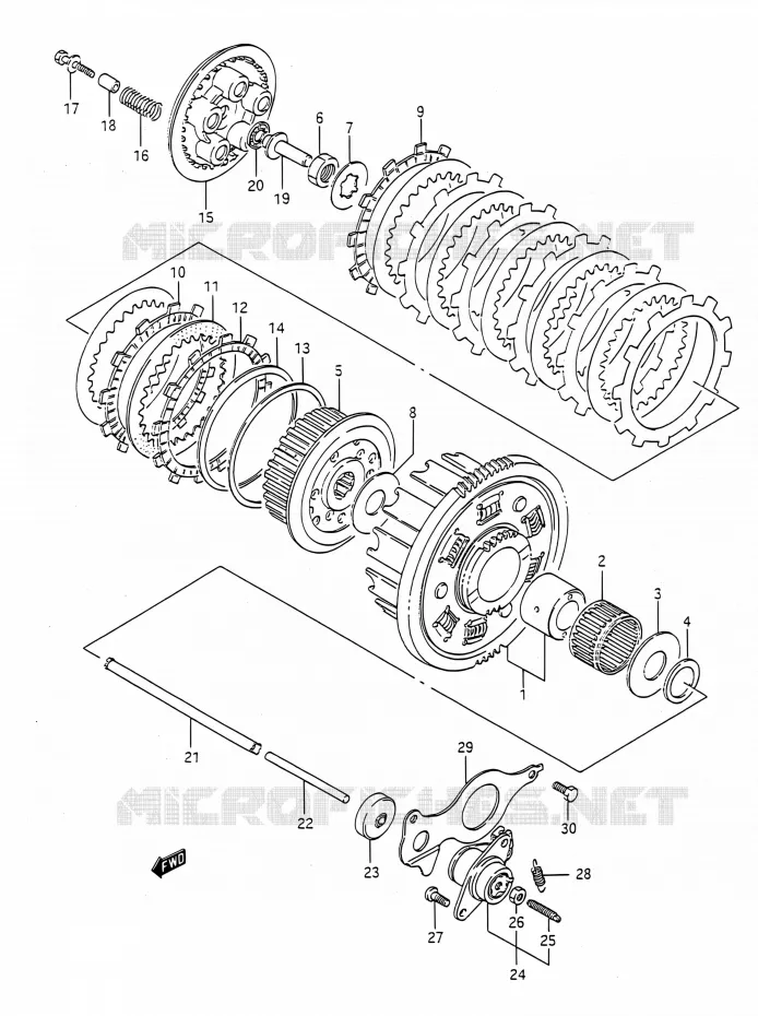 CLUTCH Suzuki MOTO 400 BANDIT 1992  GSF400 N (E03,E28,E33)