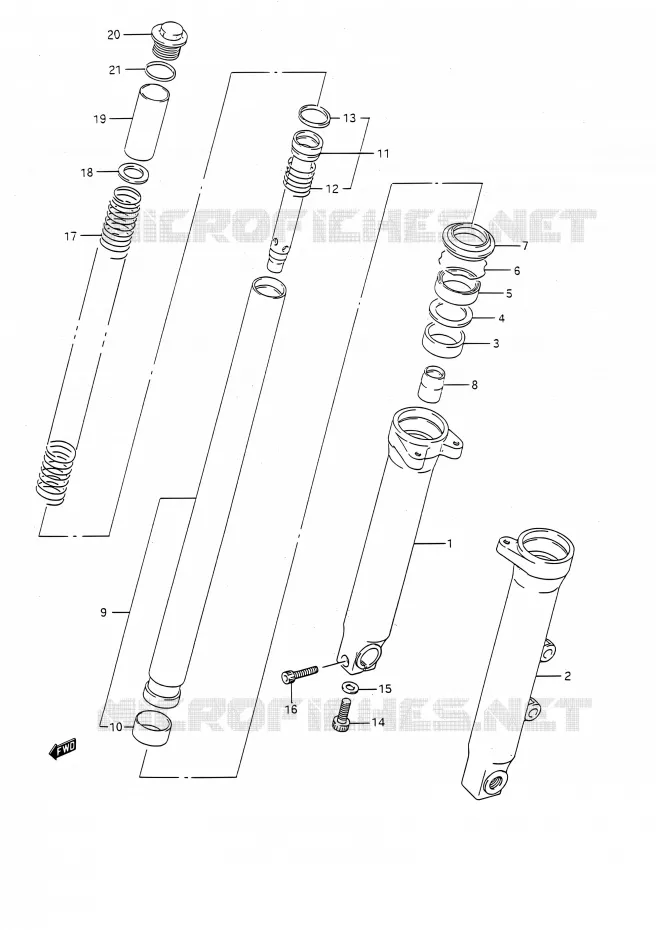 FRONT FORK Suzuki MOTO 400 BANDIT 1993  GSF400 P (E03,E28,E33)