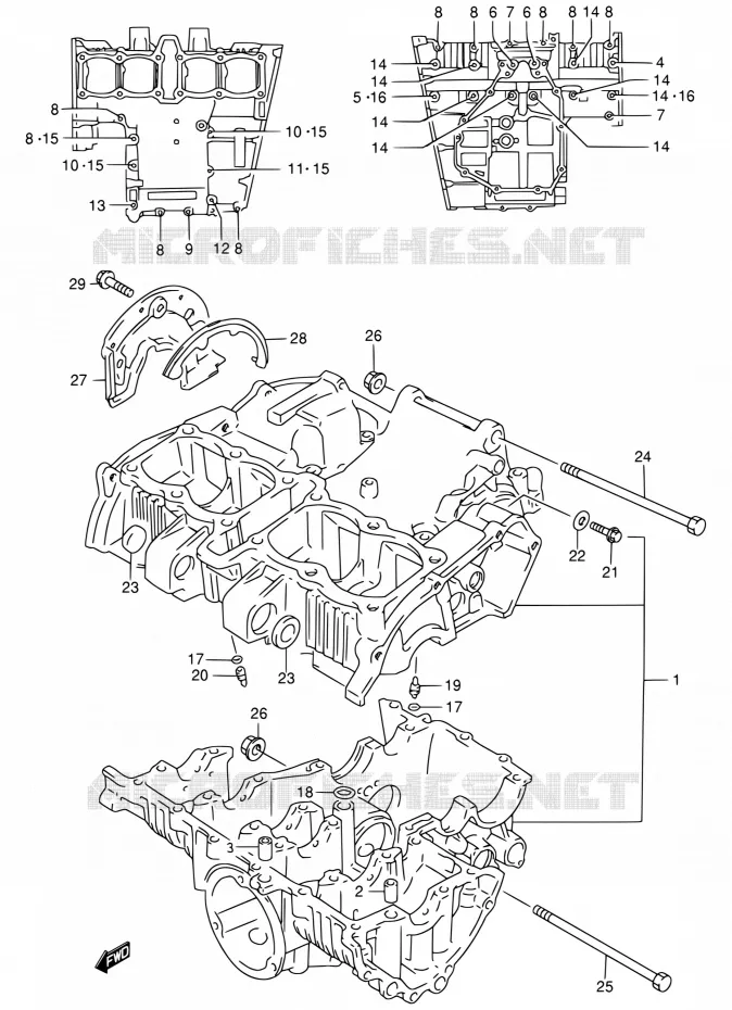 CRACKCASE COVER Suzuki MOTO 400 BANDIT 1997  GSF400VV