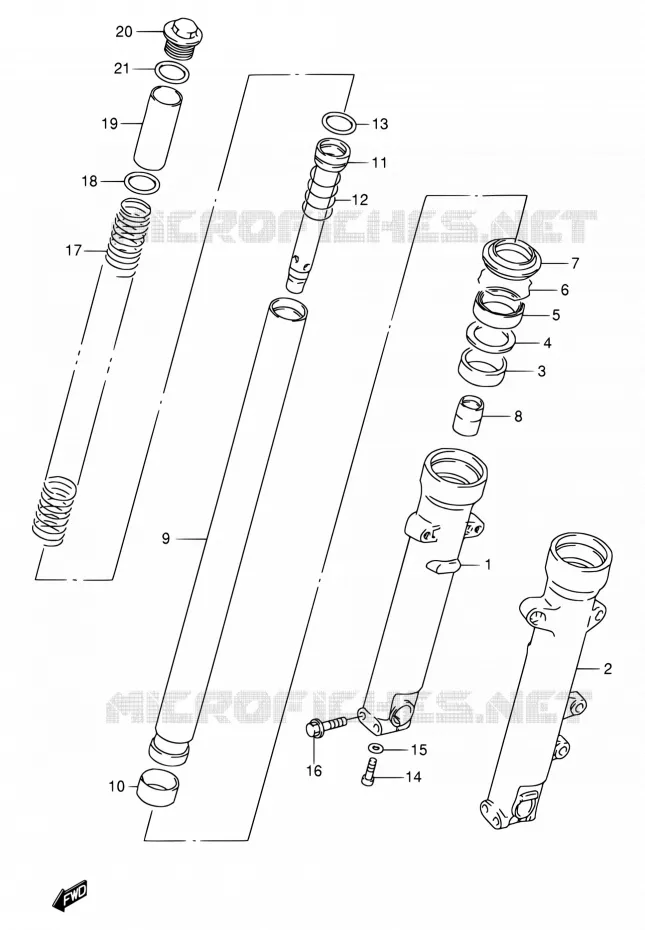 FRONT FORK Suzuki MOTO 400 BANDIT 1997  GSF400VV