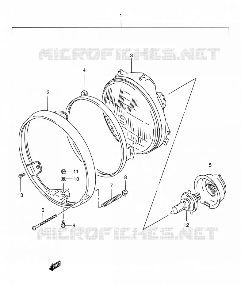 HEAD LAMP Suzuki MOTO 400 BANDIT 1997  GSF400VV