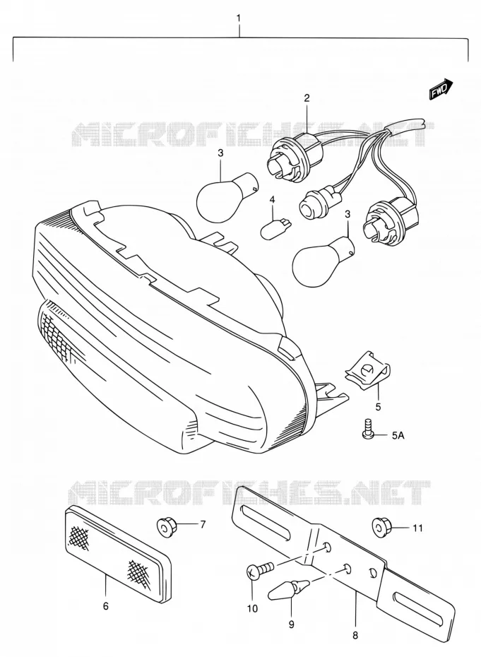 TAIL LIGHT ASSY Suzuki MOTO 400 BANDIT 1997  GSF400VV