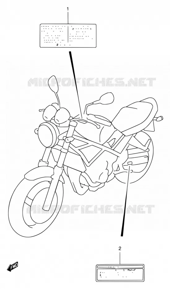 WARNING LABEL Suzuki MOTO 400 BANDIT 1997  GSF400VV