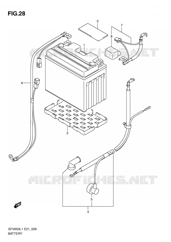 BATTERY (SFV650UL1 E21) Suzuki MOTO 650 GLADIUS 2011  SFV650L1(E21)