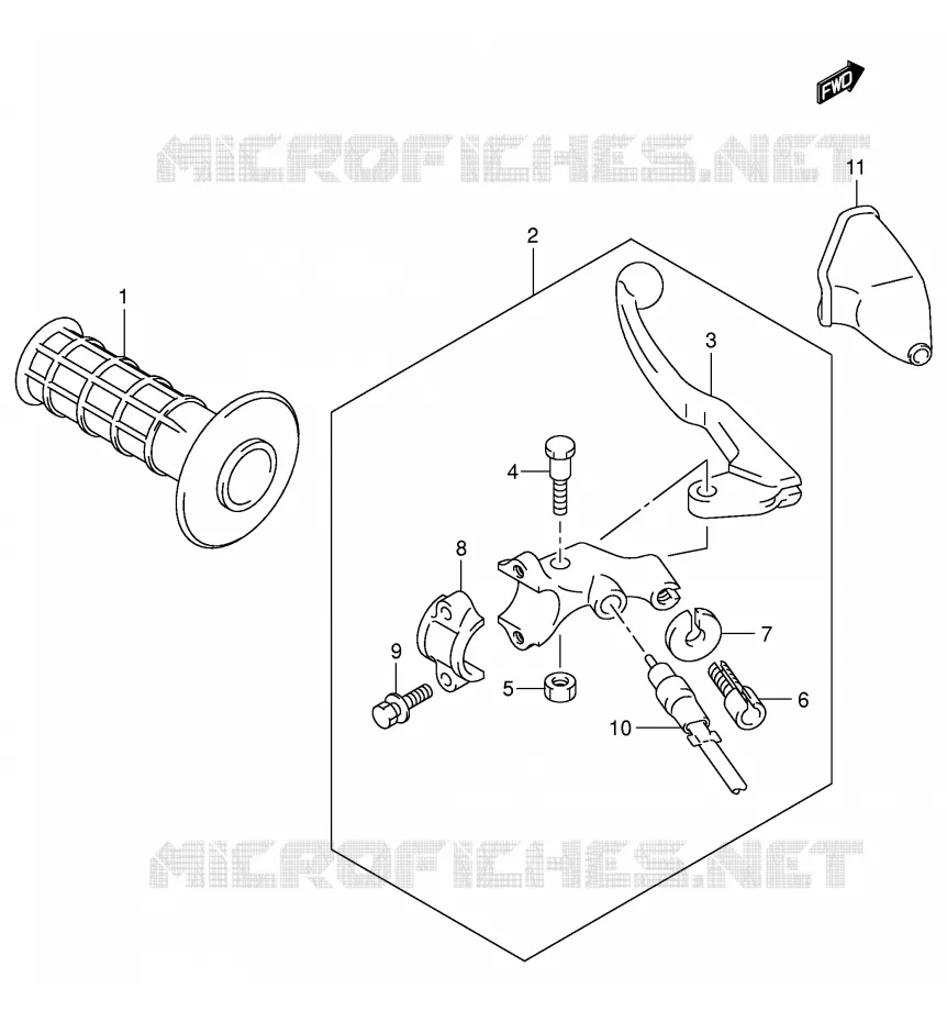 LEFT LEVER - HANDGRIP (DR-Z400EY/EK1/EK2/EK3/EK4) Suzuki MOTO 400 DR-Z 2000  DR-Z400Y(E3/E28)