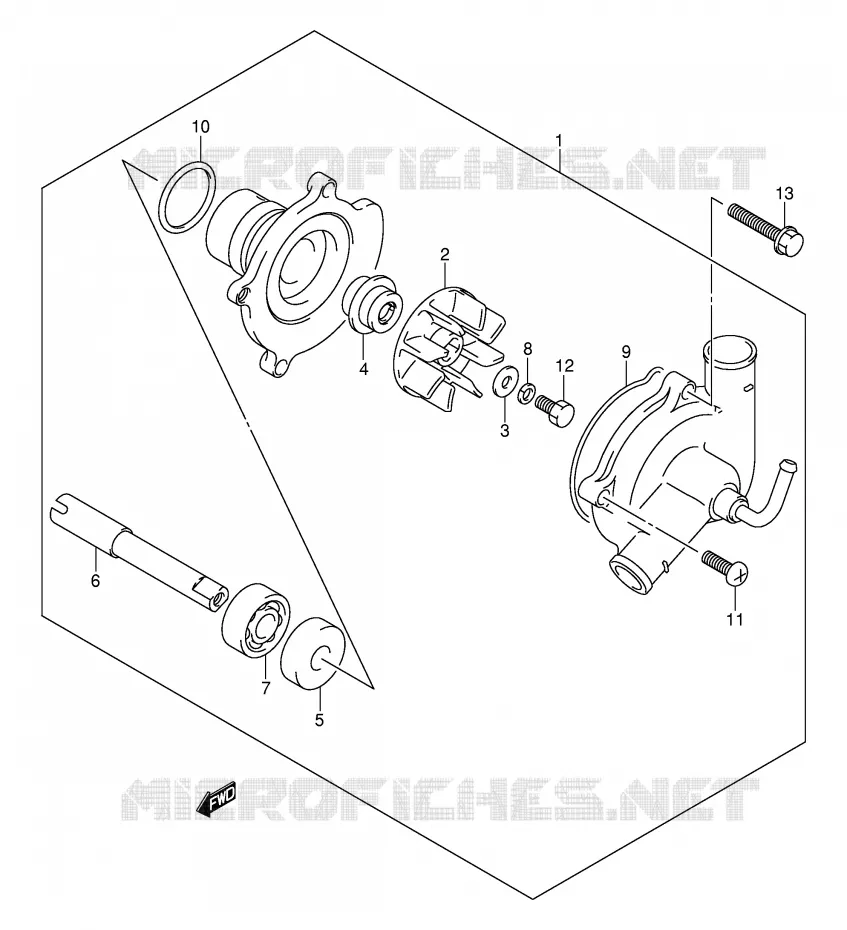 WATER PUMP Suzuki MOTO 1300 HAYABUSA 2000  GSX1300RY(E2)