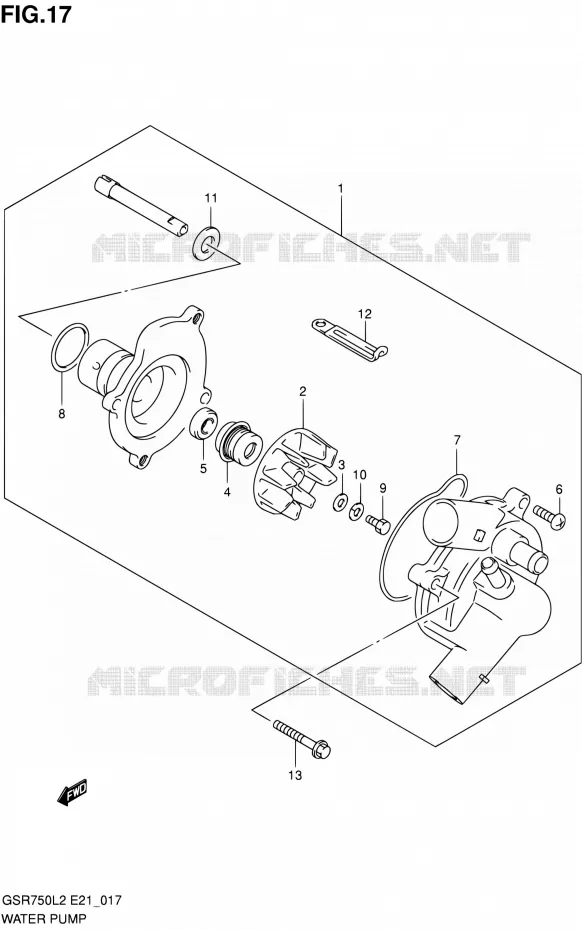 WATER PUMP Suzuki MOTO 750 GSR 2012  GSR750L2(E24)
