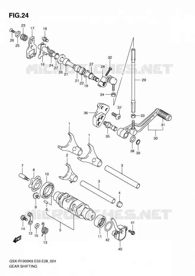 GEAR SHIFTING ASSY Suzuki MOTO 1000 GSX-R 2010  GSX-R1000 L0/GSX-R1000Z L0 (E03,E28,E33)