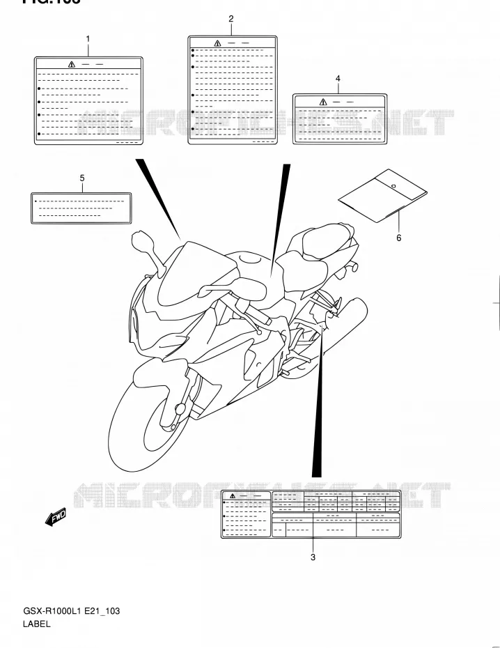 LABEL (GSX-R1000UFL1 E21) Suzuki MOTO 1000 GSX-R 2011  GSX-R1000L1(E14)