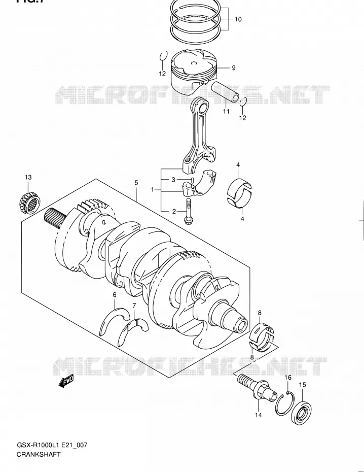 CRANKSHAFT Suzuki MOTO 1000 GSX-R 2011  GSX-R1000L1(E24)