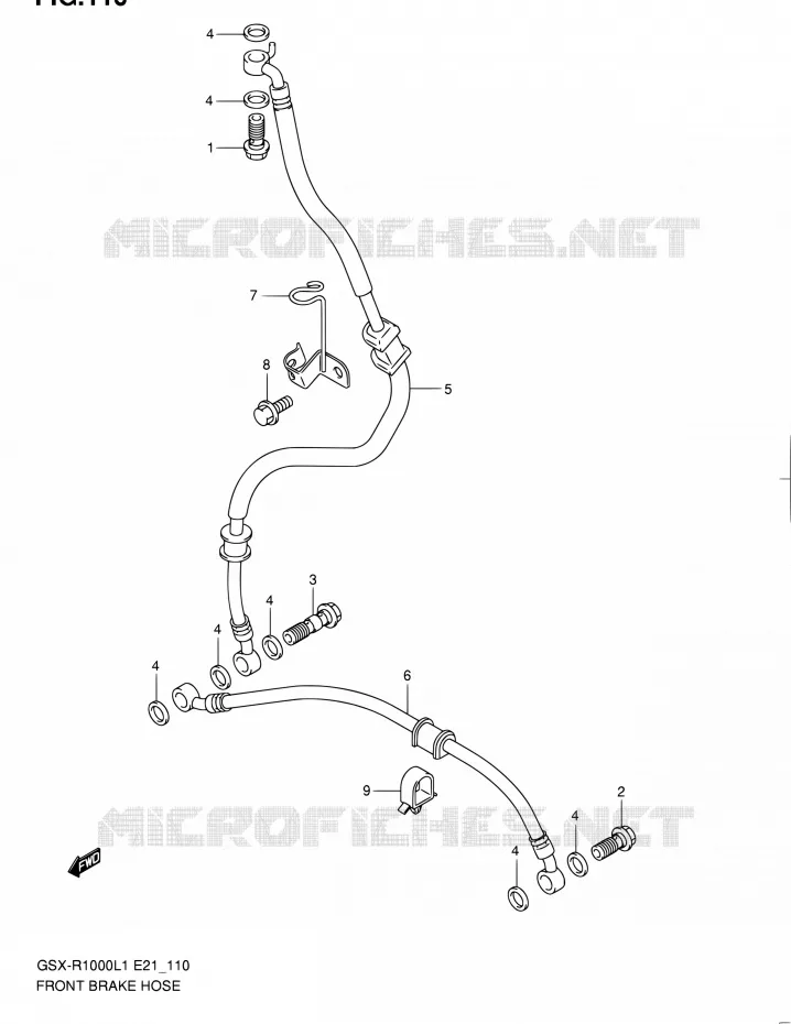 FRONT BRAKE HOSE Suzuki MOTO 1000 GSX-R 2011  GSX-R1000L1(E24)