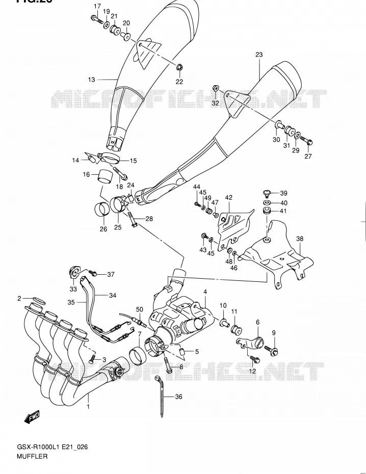 MUFFLER (GSX-R1000L1 E51) Suzuki MOTO 1000 GSX-R 2011  GSX-R1000L1(E24)