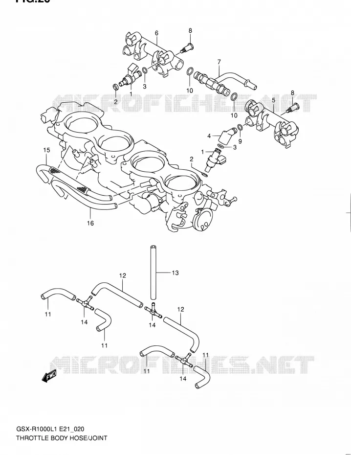 THROTTLE BODY (GSX-R1000L1 E51) Suzuki MOTO 1000 GSX-R 2011  GSX-R1000L1(E24)