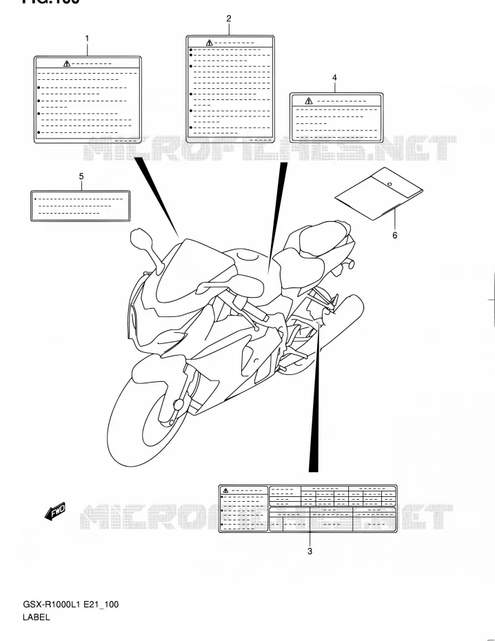 LABEL (GSX-R1000L1 E21) Suzuki MOTO 1000 GSX-R 2011  GSX-R1000L1(E51)