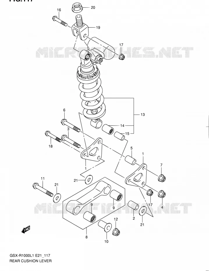 SHOCK ABSORBER LINKAGE (GSX-R1000UFL1 E21) Suzuki MOTO 1000 GSX-R 2011  GSX-R1000L1(E51)