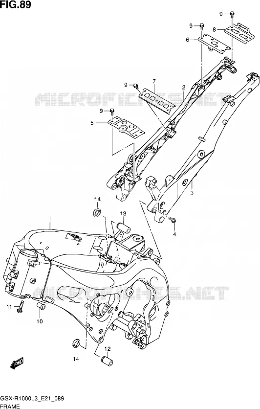 FRAME (GSX-R1000ZL3 E21) Suzuki MOTO 1000 GSX-R 2013  GSX-R1000 L3/GSX-R1000Z L3 (E24)