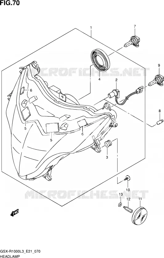 HEAD LAMP (GSX-R1000ZL3 E24) Suzuki MOTO 1000 GSX-R 2013  GSX-R1000 L3/GSX-R1000Z L3 (E24)