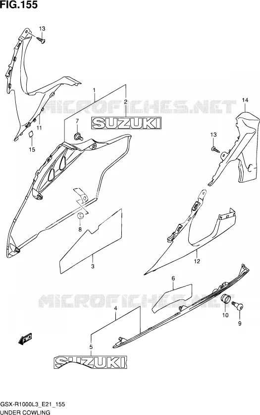 LOWER FAIRING (GSX-R1000UFL3 E21) Suzuki MOTO 1000 GSX-R 2013  GSX-R1000 L3/GSX-R1000Z L3 (E24)
