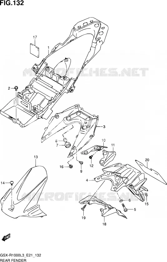 REAR FEDNER (GSX-R1000ZL3 E24) Suzuki MOTO 1000 GSX-R 2013  GSX-R1000 L3/GSX-R1000Z L3 (E24)