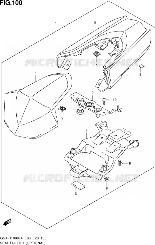 SEAT COWL (OPTIONAL) Suzuki MOTO 1000 GSX-R 2014  GSX-R1000 L4  (E03,E28,E33)