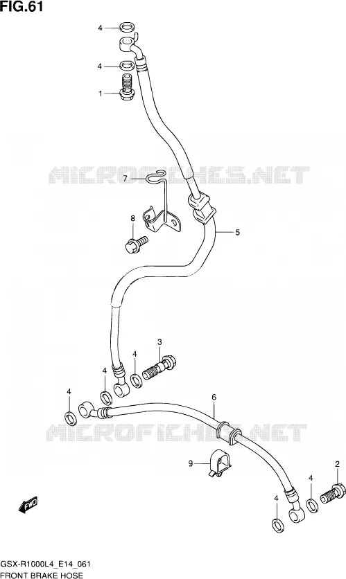 FRONT BRAKE HOSE Suzuki MOTO 1000 GSX-R 2014  GSX-R1000 L4  (E14)
