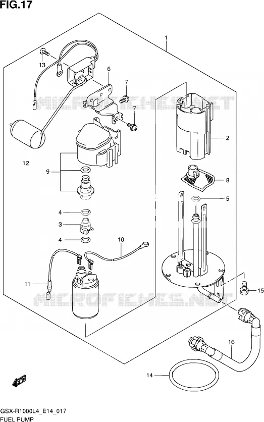 FUEL PUMP Suzuki MOTO 1000 GSX-R 2014  GSX-R1000 L4  (E14)