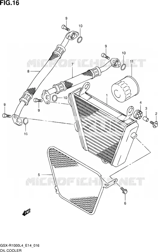 OIL COOLER Suzuki MOTO 1000 GSX-R 2014  GSX-R1000 L4  (E14)