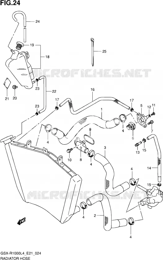 RADIATOR HOSE - EXPANSION TANK Suzuki MOTO 1000 GSX-R 2014  GSX-R1000 L4  (E21)
