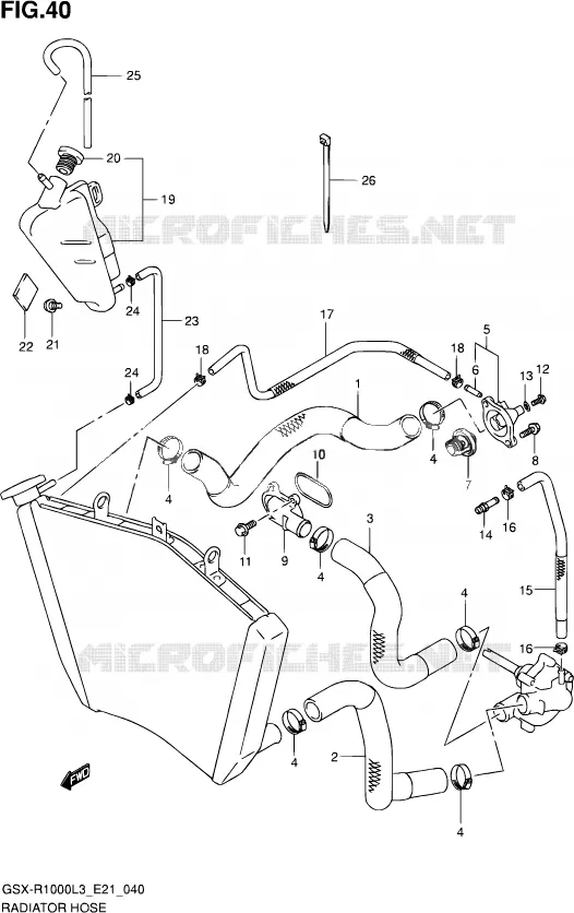 RADIATOR HOSE - EXPANSION TANK Suzuki MOTO 1000 GSX-R 2013  GSX-R1000UF L3 (E21)