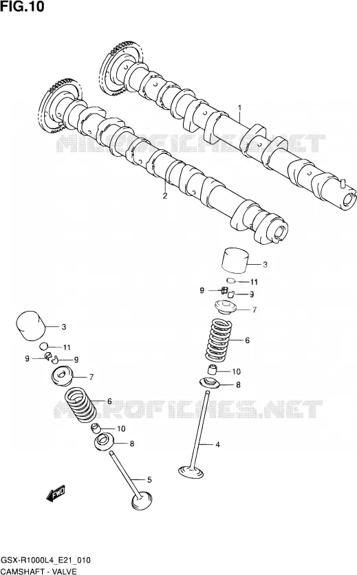 CAMSHAFT - VALVES Suzuki MOTO 1000 GSX-R 2015  GSX-R1000UF L4 (E21)