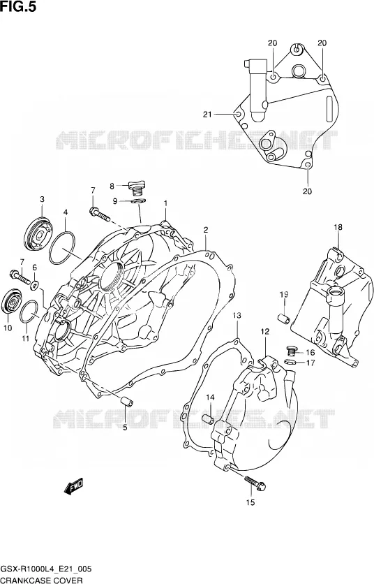 CRACKCASE COVER Suzuki MOTO 1000 GSX-R 2015  GSX-R1000UF L4 (E21)