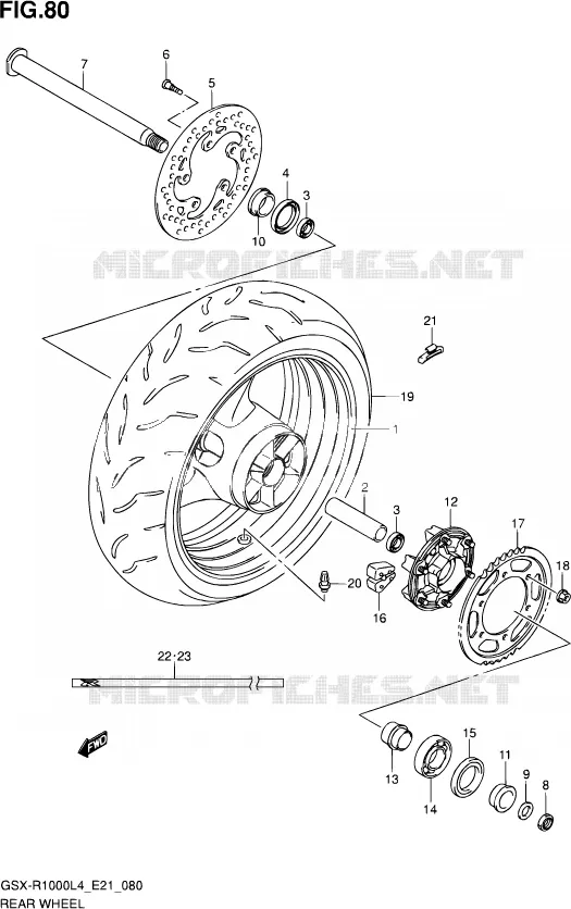 REAR WHEEL Suzuki MOTO 1000 GSX-R 2015  GSX-R1000UF L4 (E21)