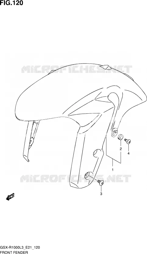 FRONT FENDER (GSX-R1000L3 E21) Suzuki MOTO 1000 GSX-R 2013  GSX-R1000Z L3 (E21)