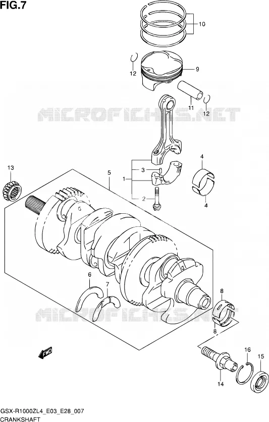 CRANKSHAFT Suzuki MOTO 1000 GSX-R 2014  GSX-R1000Z L4 (E03,E28)