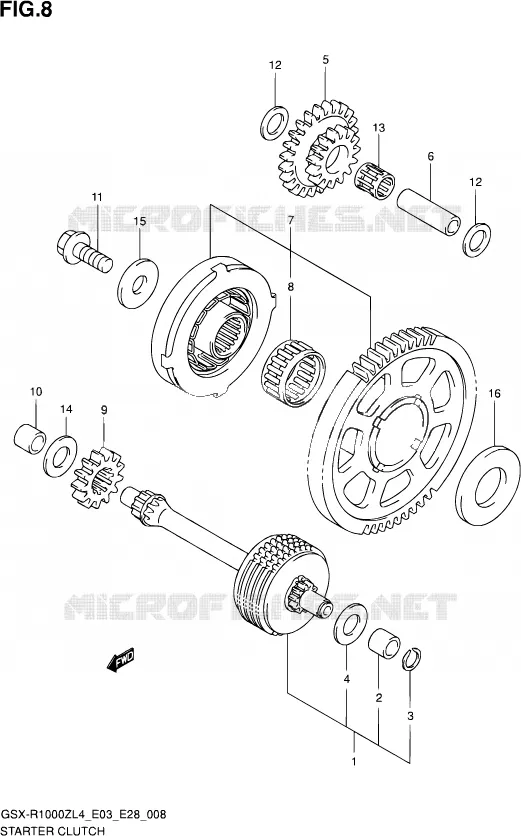 STARTER MOTOR CLUTCH Suzuki MOTO 1000 GSX-R 2014  GSX-R1000Z L4 (E03,E28)