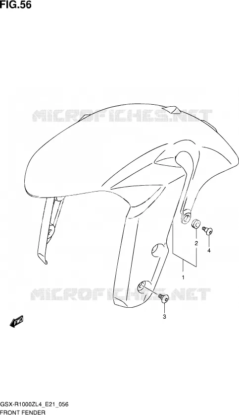 FRONT FENDER (GSX-R1000ZL4 E21) Suzuki MOTO 1000 GSX-R 2014  GSX-R1000Z L4 (E21)